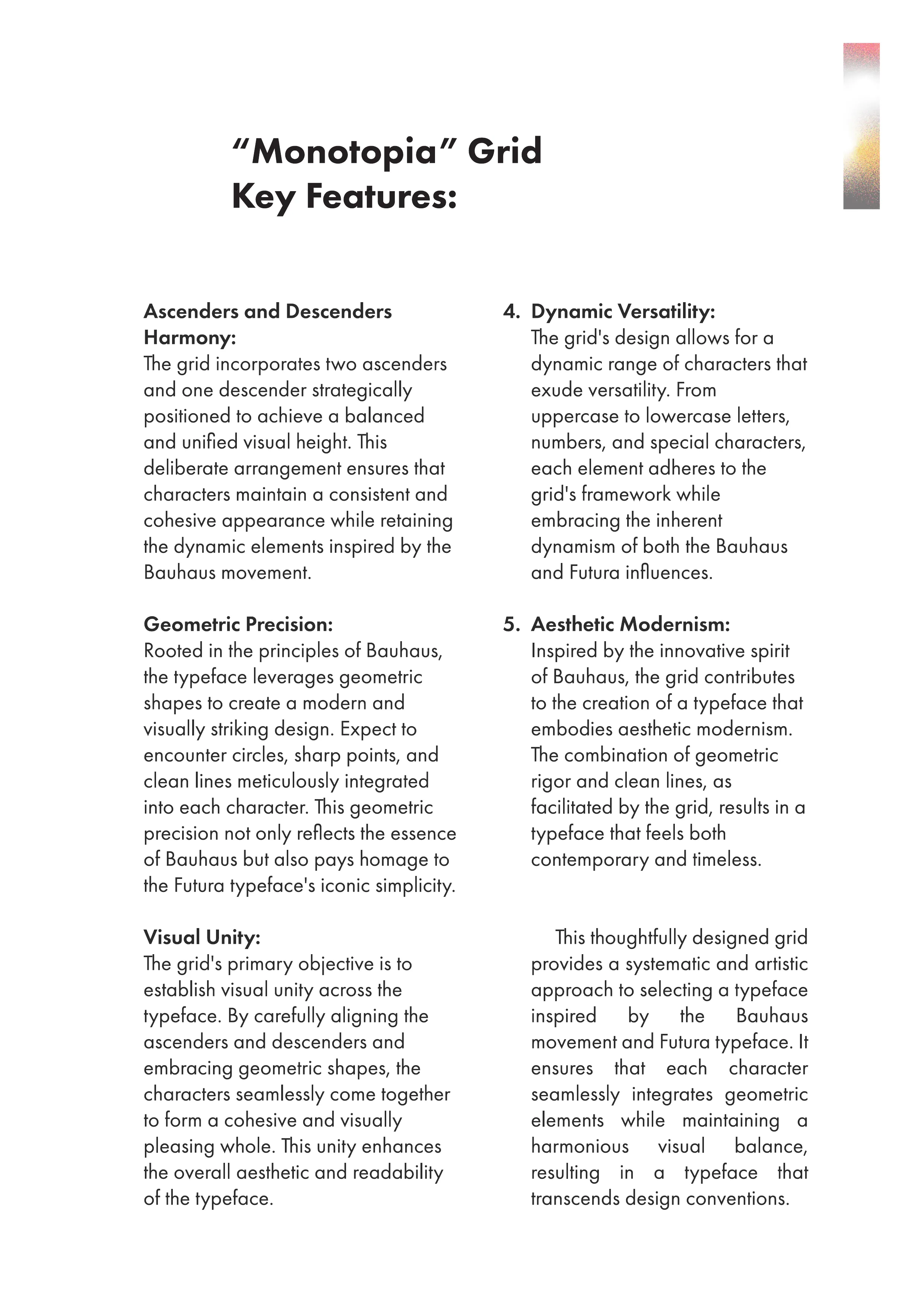 Typeface design book spread